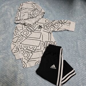 Adidas Baby Boys Two-Piece Long Sleeve Cotton Tee Jogger Set